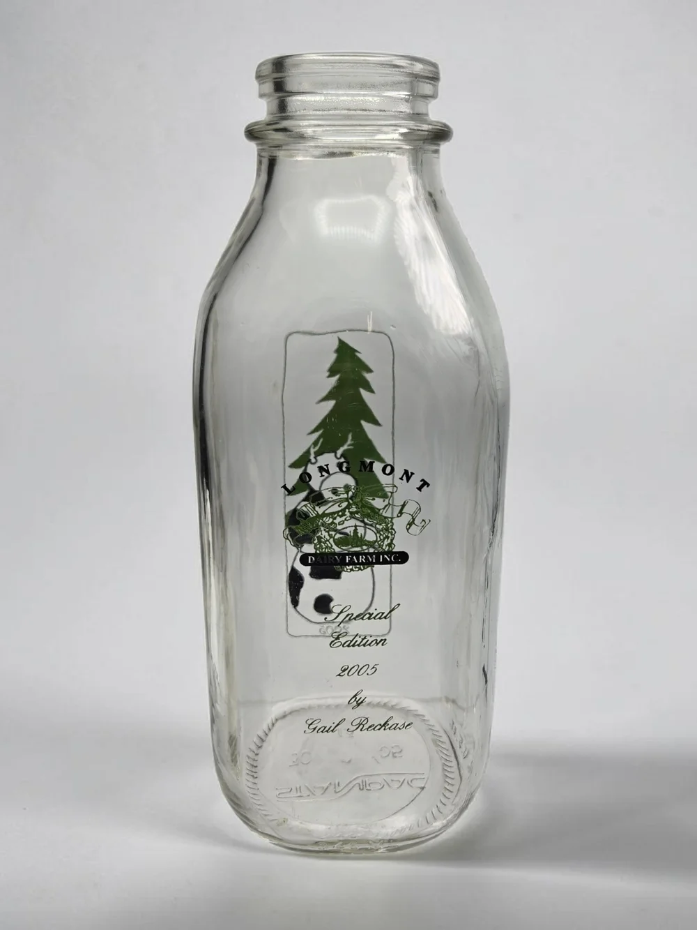 Longmont Dairy Farm 2005 Special Edition Glass Milk Bottle Gail Redhorse 🥛🐄
